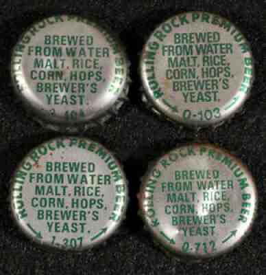 ROLLING ROCK #1 PLASTIC LINED BEER BOTTLE CAP LATROBE PENNSYLVANIA CROWN VINTAGE