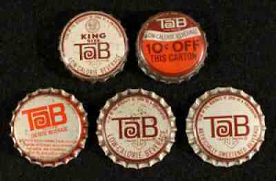 5 TAB CORK LINED BOTTLE CAP  ? COCA COLA ?  CROWN VINTAGE COKE DIET SODA LOW CALORIE