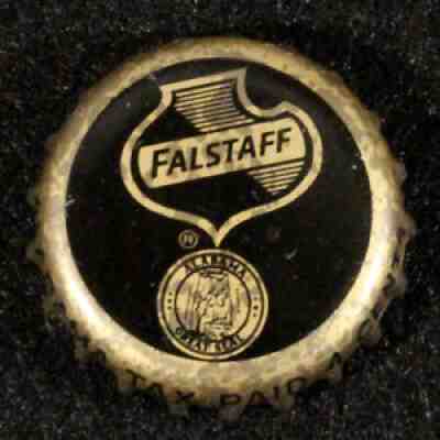 FALSTAFF #29 BLACK ALABAMA TAX PLASTIC LINED BOTTLE CAP CROWN ST LOUIS, MISSOURI