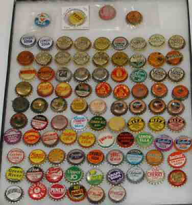 LOT OF 92 SODA BOTTLE CAPS CORK CROWNS ROOT BEER VESS CLEO DONALD DUCK FROS-TEE