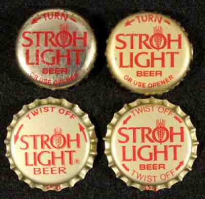 STROH #3 â?¢STROH LIGHTâ?¢ PLASTiC LINED BEER BOTTLE CAP DETROIT MICHIGAN CROWN MICH