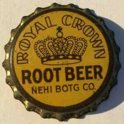 ROYAL CROWN ROOT BEER SODA BOTTLE CAP; NEHI BOT'G. CO.; UNUSED CORK