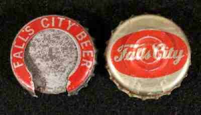 2 FALLS CITY â?¢RIP CAPâ?¢ PLASTIC LINED BEER BOTTLE CROWNS LOUISVILLE, KENTUCKY KY+