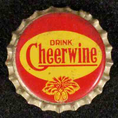 DRINK CHEERWINE â?¢SC TAXâ?¢ CORK SODA BOTTLE CAP CROWN SALISBURY, NORTH CAROLINA NC