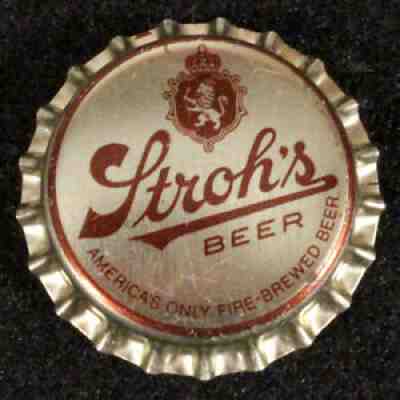 STROH #20 â?¢BROWN METALLICâ?¢ PLASTiC LINED BEER BOTTLE CAP DETROIT MICHIGAN CROWNS