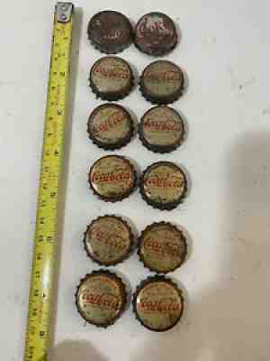 Lot of 10 Used Coca-Cola Cork 6 oz Bottle Caps litho Coke pop ad crown vintage 2