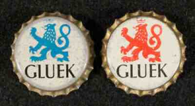 2 GLUEK #2 CORK LINED BOTTLE CAP CROWNS MINNEAPOLIS MINNESOTA VINTAGE ANTIQUE MN