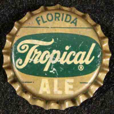 FLORIDA #30 â?¢TROPICAL ALEâ?¢ UNUSEDÂ CORK LINED BEER BOTTLE CAP TAMPA FL CROWNS OLD