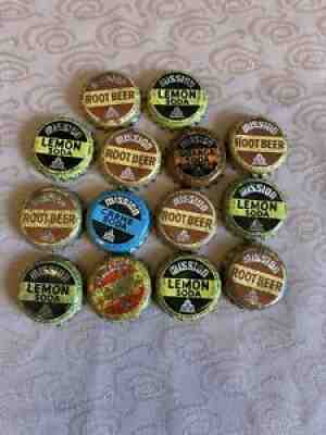 14 Mission Soda Bottle Cork Crown Caps Creme, Lemon, Root Beer, Orange + Hawaii