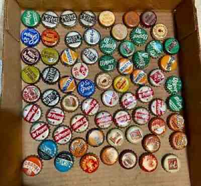 POP BOTTLE CAPS CROWNS 72 MISC. MANY BRANDS LISTED BELOW SOME ARE SLEEPERS