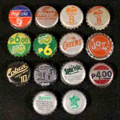 ASIA #1 PHILIPPINES KOREA PLASTIC LINED SODA BOTTLE CAP CROWNS CHEERS COBRA POP+