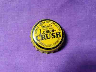 STUNNING CORK LINED BOTTLE CAP EARLY WARD'S LEMON CRUSH TORONTO ONT