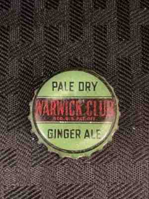 Bottle cap crown Pale Dry Warwick Club Ginger Ale Wood Cork RHODE ISLAND Rare