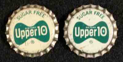 UPPER 10 #9 â?¢2 SUGAR FREEâ?¢ CORK LINED SODA BOTTLE CAPS ROYAL CROWN NEHI ANTIQUES