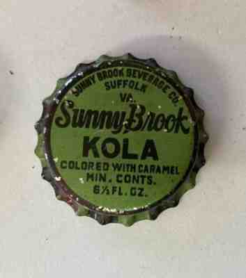SODA bottle cap cork crown Sunny Brook COLA acl can cone flat Top SUFFOLK VA tin