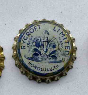SODA bottle cap cork crown RYCROFT acl can cone flat Top HONOLULU Hawaii TH tin