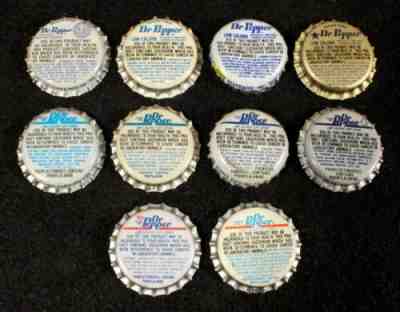 10 DR. PEPPER #4 PLASTIC SODA BOTTLE CAP CROWNS VINTAGE ANTIQUES SOFT DRINKS OLD