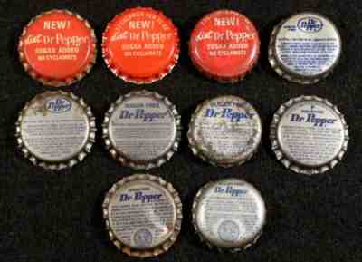 10 DR. PEPPER #2 PLASTIC SODA BOTTLE CAP CROWNS VINTAGE ANTIQUES SOFT DRINKS OLD