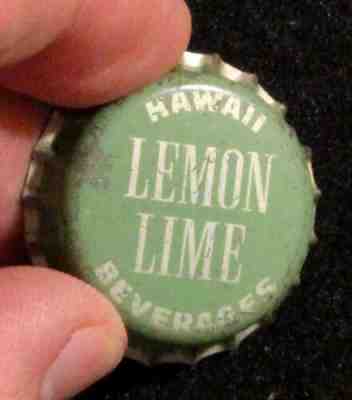 HAWAII BEVERAGES LEMON LIME SODA CORK LINED BOTTLE CAP COCA-COLA HILO, HI CROWNS