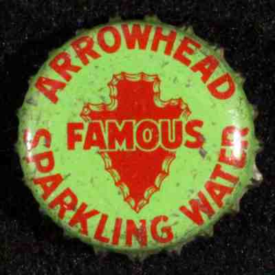 ARROWHEAD SPARKLING WATER CORK SODA BOTTLE CAP LOS ANGELES, CALIFORNIA CROWN LA+