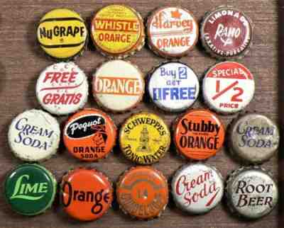 Soda Bottle Caps Ramo Harvey Whistle with Cork Lining Crown Lot of 18 #18018