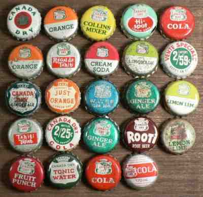 Soda Bottle Caps Canada Dry with Cork Lining Crown Lot of 24 #18012