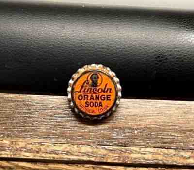 VINTAGE UNUSED ABE LINCOLN ORANGE SODA POP BEVERAGE CORK BOTTLE CAP / CROWN