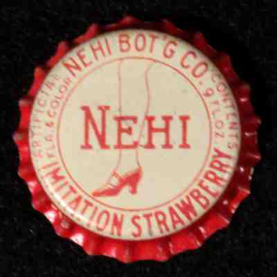 NEHI IMITATION STRAWBERRY SODA UNUSED CORK BOTTLE CAP COLUMBUS GEORGIA OLD CROWN