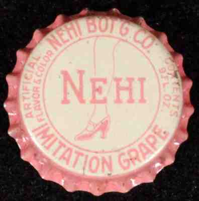 NEHI IMITATION GRAPE SODA UNUSED CORK LINED BOTTLE CAP COLUMBUS, GEORGIA CROWNS+