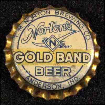 NORTON'S GOLD BAND BEER UNUSED CORK LINED BEER BOTTLE CAP ANDERSON INDIANA CROWN