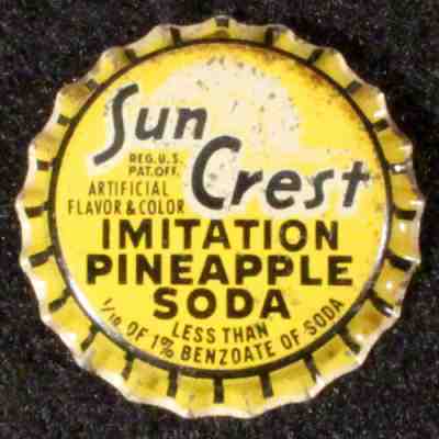 SUN CREST #14 IMITATION PINEAPPLE SODA CORK BOTTLE CAP NATIONAL NUGRAPE CROWN GA