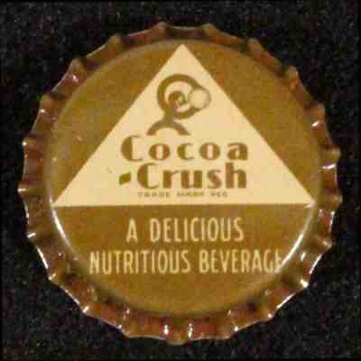 COCOA CRUSH UNUSED CORK LINED SODA BOTTLE CAP CHICAGO, ILLINOIS CROWN CRUSHIE OC