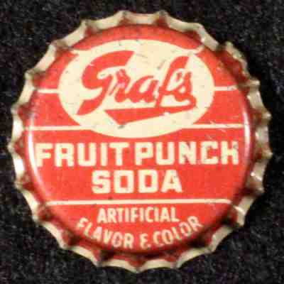 GRAF'S FRUIT PUNCH SODA UNUSED CORK LINED BOTTLE CAP MILWAUKEE, WISCONSIN CROWNS