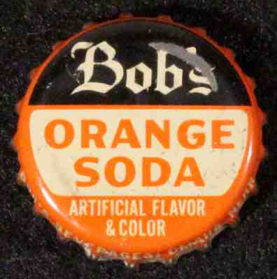BOB'S ORANGE SODA CORK LINED BOTTLE CAP OMAHA NEBRASKA CROWN VINTAGE BEVERAGE NE