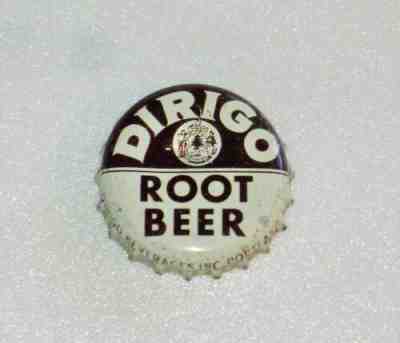 DIRIGO ROOT BEER SODA Bottle Cap Portland Maine Vtg Cork 10 CROWN