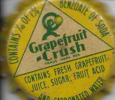 CRUSH GRAPEFRUIT -soda pop bottle cap/crowns