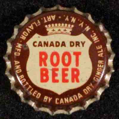 CANADA DRY ROOT BEER UNUSED CORK LINED SODA BOTTLE CAP NEW YORK NY VINTAGE CROWN