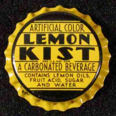 LEMON KIST UNUSED CORK SODA BOTTLE CAP CITRUS PRODUCTS CHICAGO, ILLINOIS CROWNS+