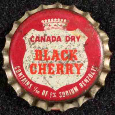 CANADA DRY BLACK CHERRY CORK SODA BOTTLE CAP MERIDEN, CONNECTICUT CONN CT CROWNS