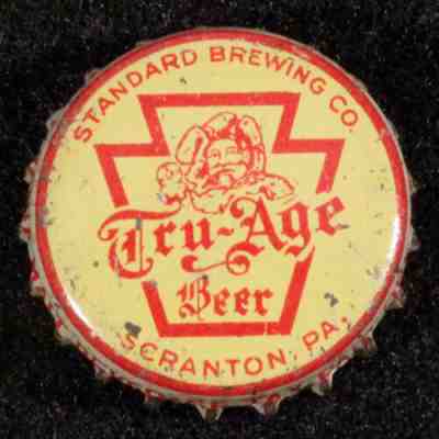STANDARD TRU-AGE CORK LINED BEER BOTTLE CAP SCRANTON, PENNSYLVANIA PA TAX CROWNS