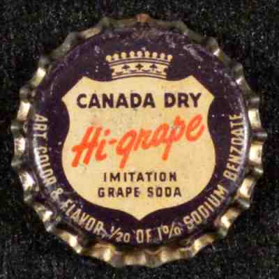 CANADA DRY HI-GRAPE SODA CORK SODA BOTTLE CAP SOMERSWORTH NEW HAMPSHIRE NH CROWN