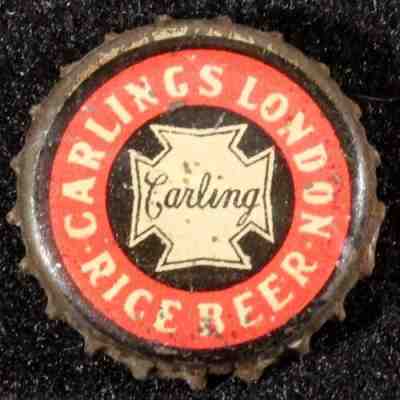 CARLING'S #26 RICE BEER CORK LINED BEER BOTTLE CAP LONDON ONTARIO CANADA CROWNS+