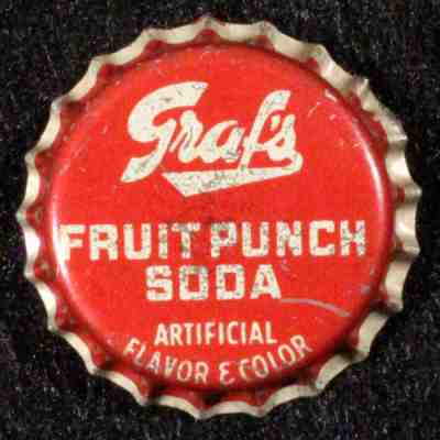 GRAF'S FRUIT PUNCH SODA UNUSED CORK LINED BOTTLE CAP MILWAUKEE, WISCONSIN CROWNS