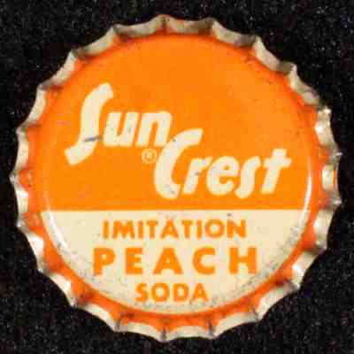 SUN CREST #8 PEACH SODA CORK BOTTLE CAP NATIONAL NUGRAPE ATLANTA, GEORGIA CROWNS