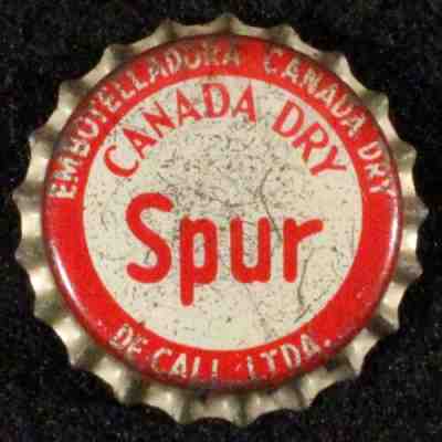 CANADA DRY SPUR COLA UNUSED CORK LINED SODA BOTTLE CAP CALI, COLOMBIA CROWNS OLD