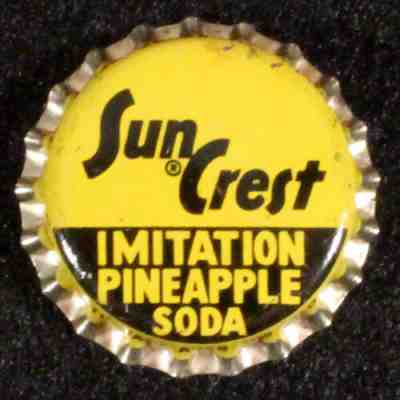 SUN CREST #12 IMITATION PINEAPPLE SODA CORK BOTTLE CAP NATIONAL NUGRAPE CROWN GA