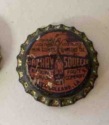 SODA cap crown Cherry Squeeze cone can bottle acl solid cork NEW ORLEANS label