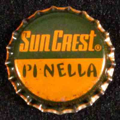 SUN CREST #24 PI-NELLA CORK LINED SODA BOTTLE CAP NUGRAPE ATLANTA GEORGIA CROWNS