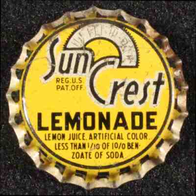SUN CREST #18 LEMONADE UNUSED CORK SODA BOTTLE CAP NUGRAPE ATLANTA GEORGIA CROWN