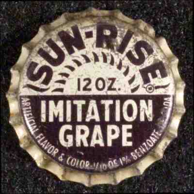 SUN-RISE #20 GRAPE SODA CORK BOTTLE CAP SALISBURY MARYLAND COCA-COLA COKE CROWN